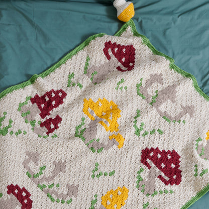 Caron Foraging for Fungi Crochet Blanket Crochet Blanket made in Caron One Pound Yarn