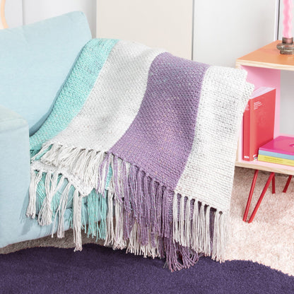 Caron Crochet Stripe Up Blanket Crochet Blanket made in Caron Jumbo Twirl Yarn