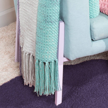 Caron Crochet Stripe Up Blanket Crochet Blanket made in Caron Jumbo Twirl Yarn