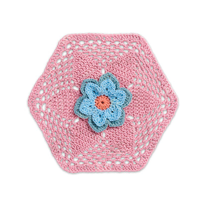 Caron Aqua Blossoms Crochet Hexi Blanket Crochet Blanket made in Caron Jumbo Twirl Yarn