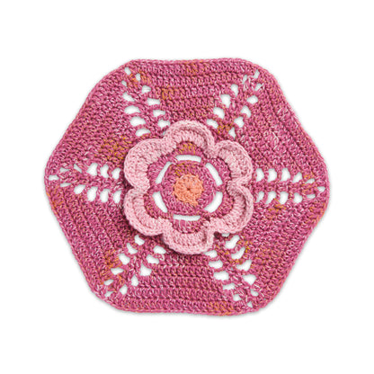 Caron Aqua Blossoms Crochet Hexi Blanket Crochet Blanket made in Caron Jumbo Twirl Yarn