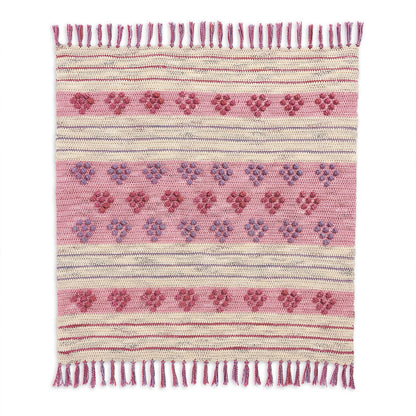 Caron Crochet Bobble Heart Blanket Crochet Blanket made in Caron Jumbo Twirl Yarn