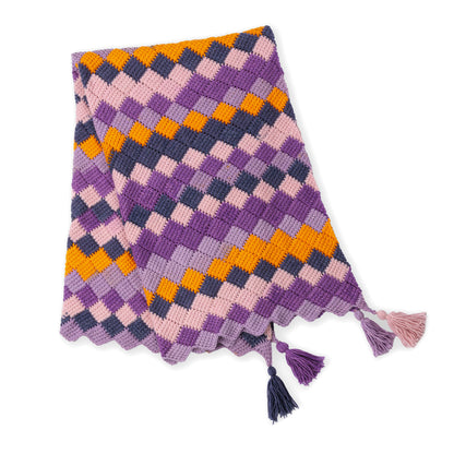Caron Laying Tiles Crochet Entrelac Blanket Caron Laying Tiles Crochet Entrelac Blanket