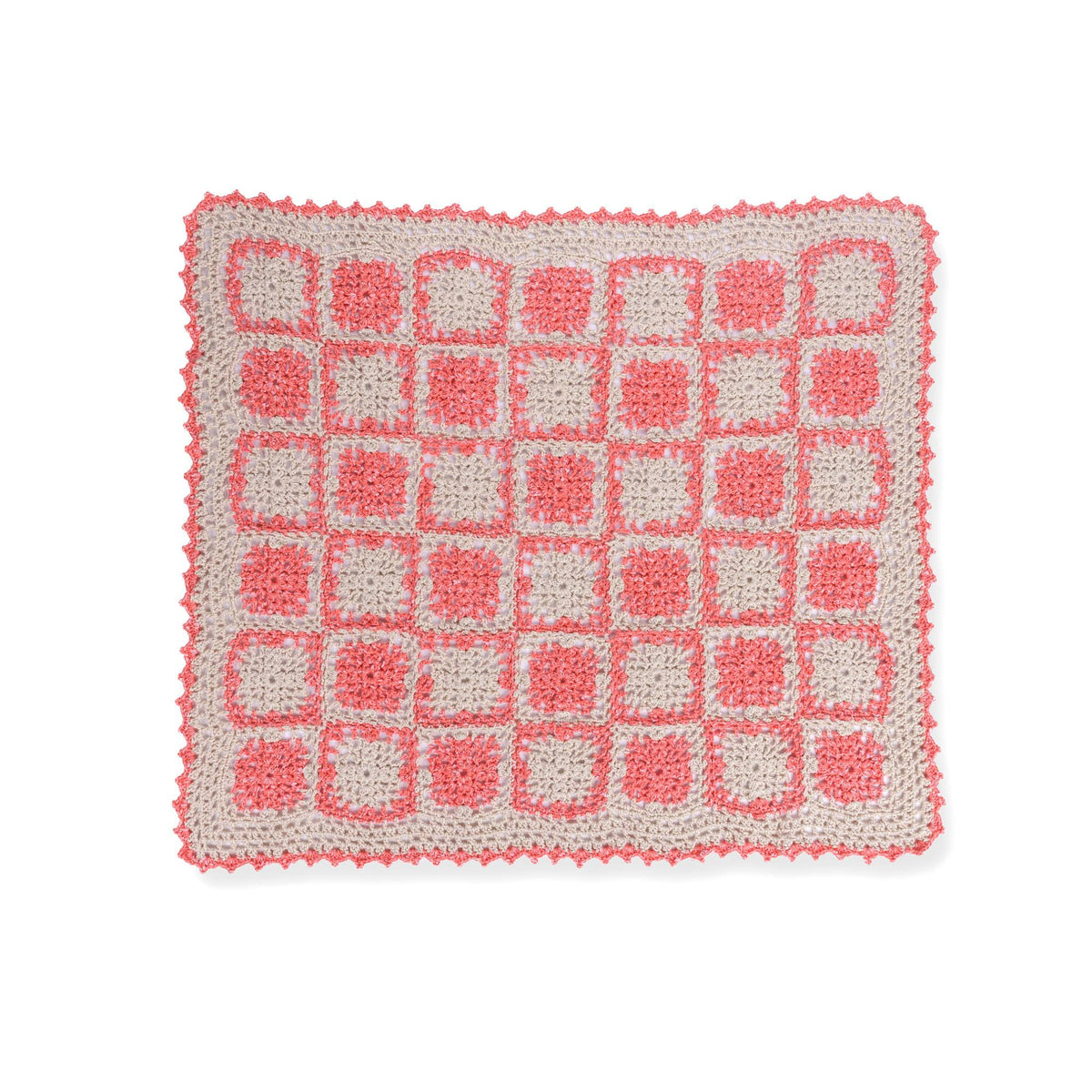 Crochet Lacy Motifs Throw made using Caron yarn
