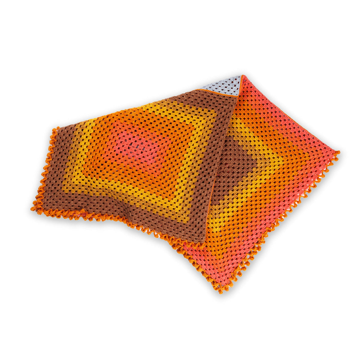 Crochet Quadrant Granny Blanket made using Caron yarn