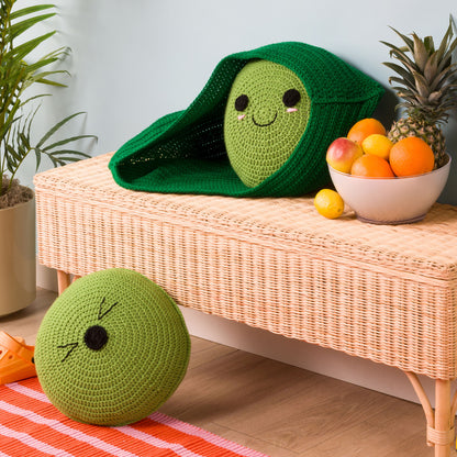 Caron Pea Pod Crochet Pillow Pals Pea Pod Crochet Pillow Pals made using Caron yarn