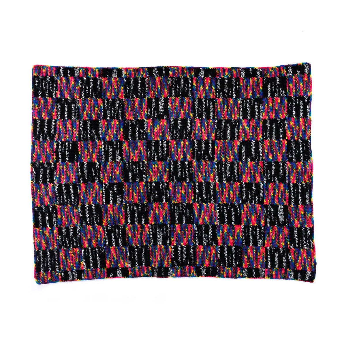 Crochet Candy Check Blanket made using Caron yarn