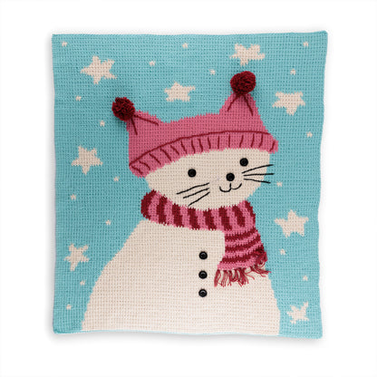 Caron Feline Frosty Intarsia Crochet Blanket Feline Frosty Intarsia Crochet Blanket made using Caron yarn