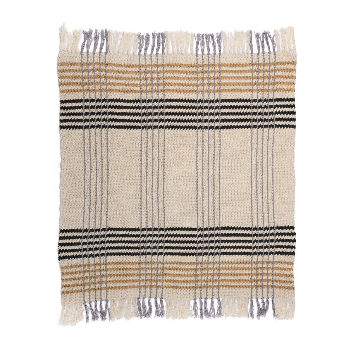 All Day Plaid Crochet Throw made using Caron yarn
