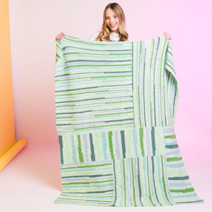 Caron Crochet Every Way Blanket Crochet Every Way Blanket made using Caron yarn in a styled lifestyle setting