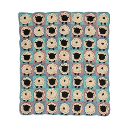 Caron Crochet Sheep Motif Blanket Crochet Sheep Motif Blanket made using Caron yarn