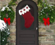 Crochet Front Door Stocking made using Caron yarn