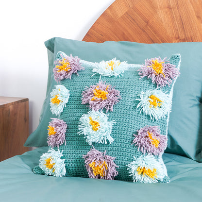 Caron Abstract Garden Puffs Crochet Pillow Crochet Pillow made in Caron One Pound Yarn