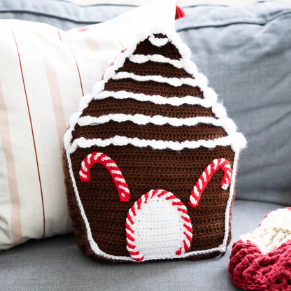 Caron Crochet Gingerbread Pillow Crochet Gingerbread Pillow made using Caron yarn