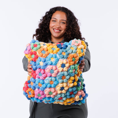 Caron Crochet Field of Flowers Pillow Crochet Field Of Flowers Pillow made using Caron yarn