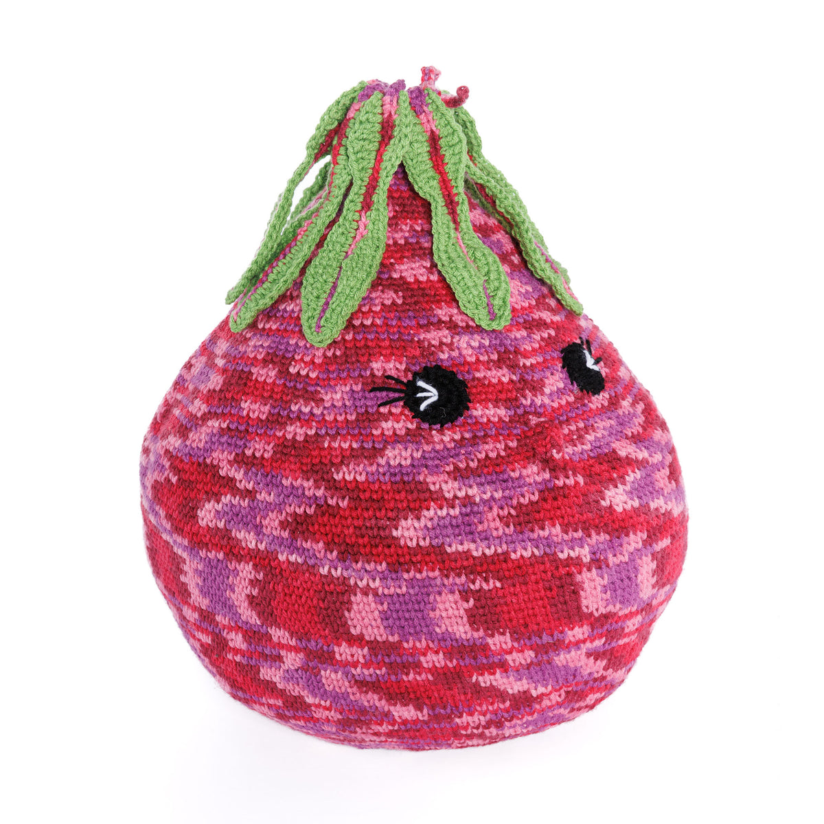 Crochet Up-Beet Pillow made using Caron yarn