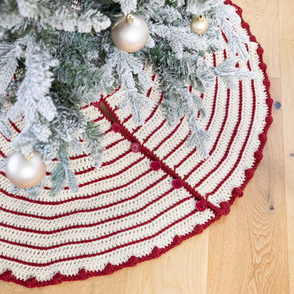 Caron Crochet Twirly Pinstripe Tree Skirt Crochet Twirly Pinstripe Tree Skirt made using Caron yarn