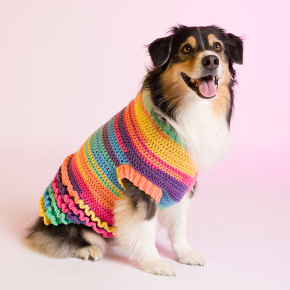 Caron Ruffle Love Crochet Dog Coat Ruffle Love Crochet Dog Coat made using Caron yarn