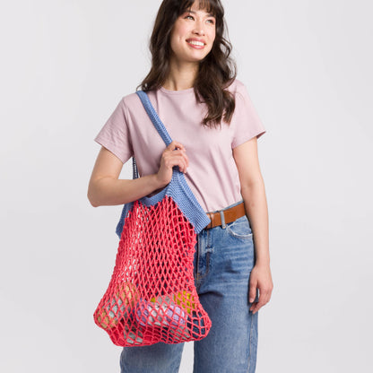 Caron Go-To Crochet Mesh Market Bag Cherry
