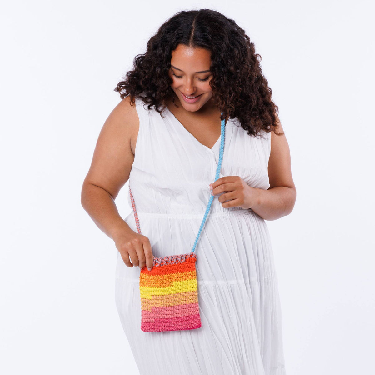 Crochet Cross Body Tote Bag made using Caron yarn