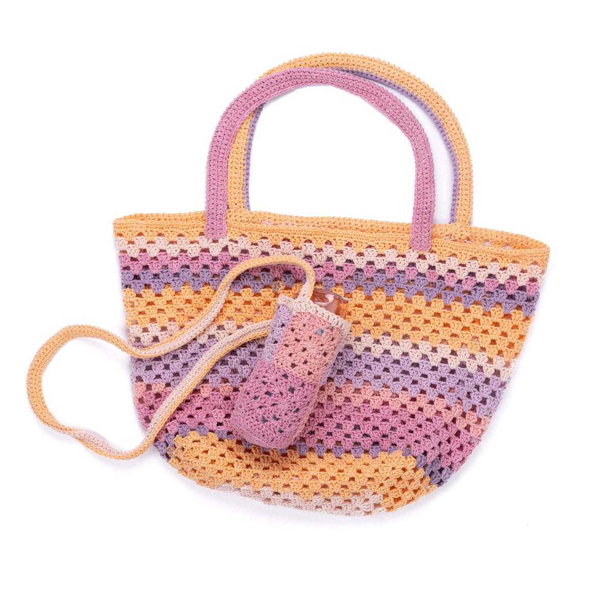 Crochet Summer Bag Set made using Caron yarn