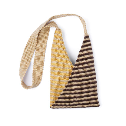 Caron Triangle Stripes Crochet Bag Neutral