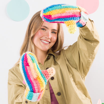 Caron Party Popper Crochet Mittens Caron Party Popper Crochet Mittens