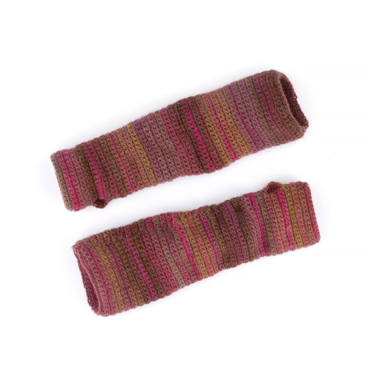 Crochet Elbow Length Wrist Warmers made using Caron yarn