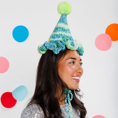 Caron Crochet Party Time Hat Emerald Taffy