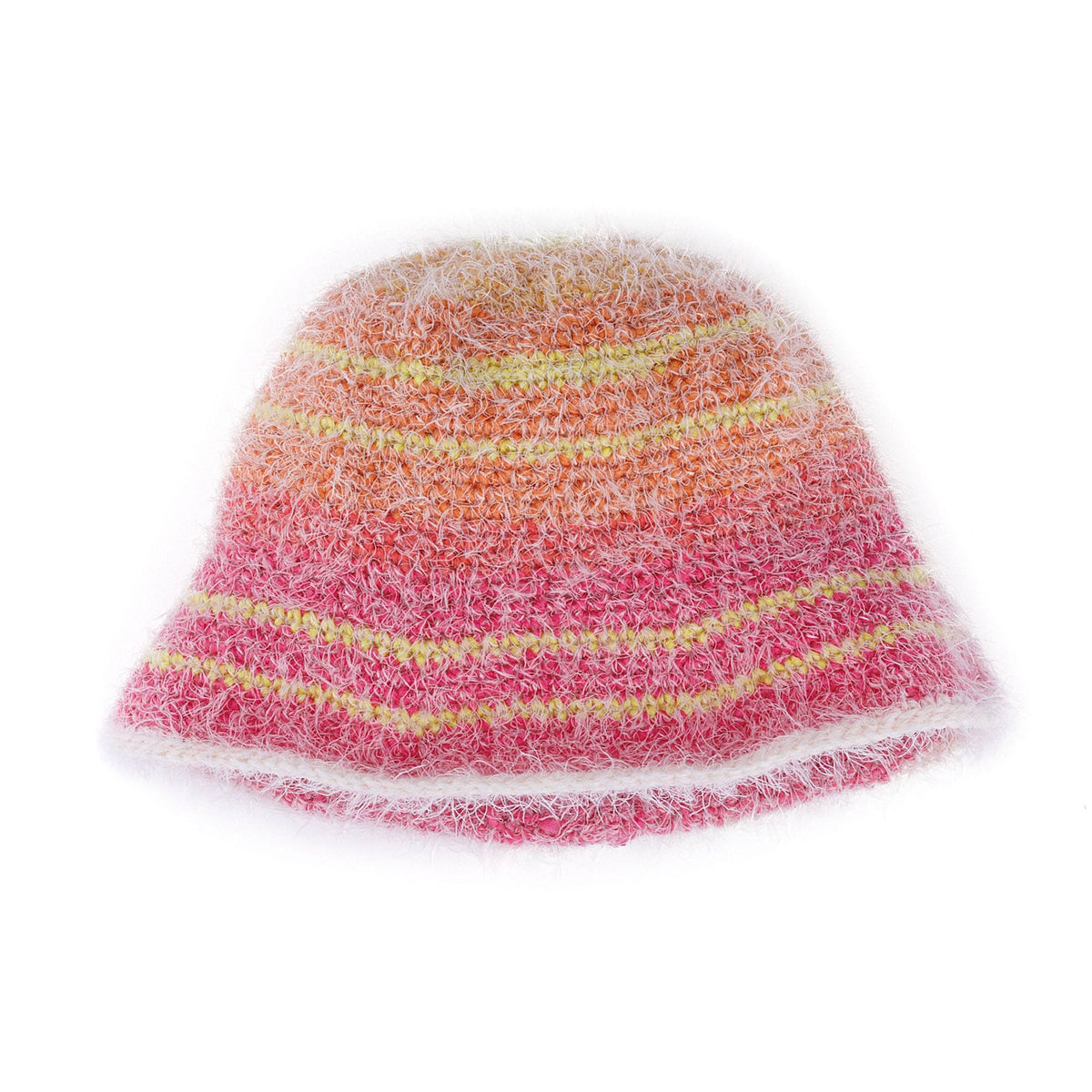 Crochet Cold Weather Bucket Hat made using Caron yarn