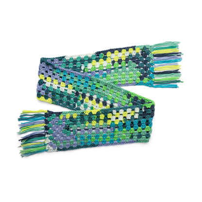 Caron Long Way Around Crochet Scarf Teal-rific