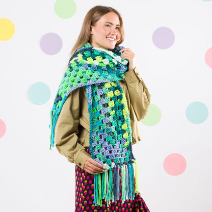 Caron Long Way Around Crochet Scarf Teal-rific