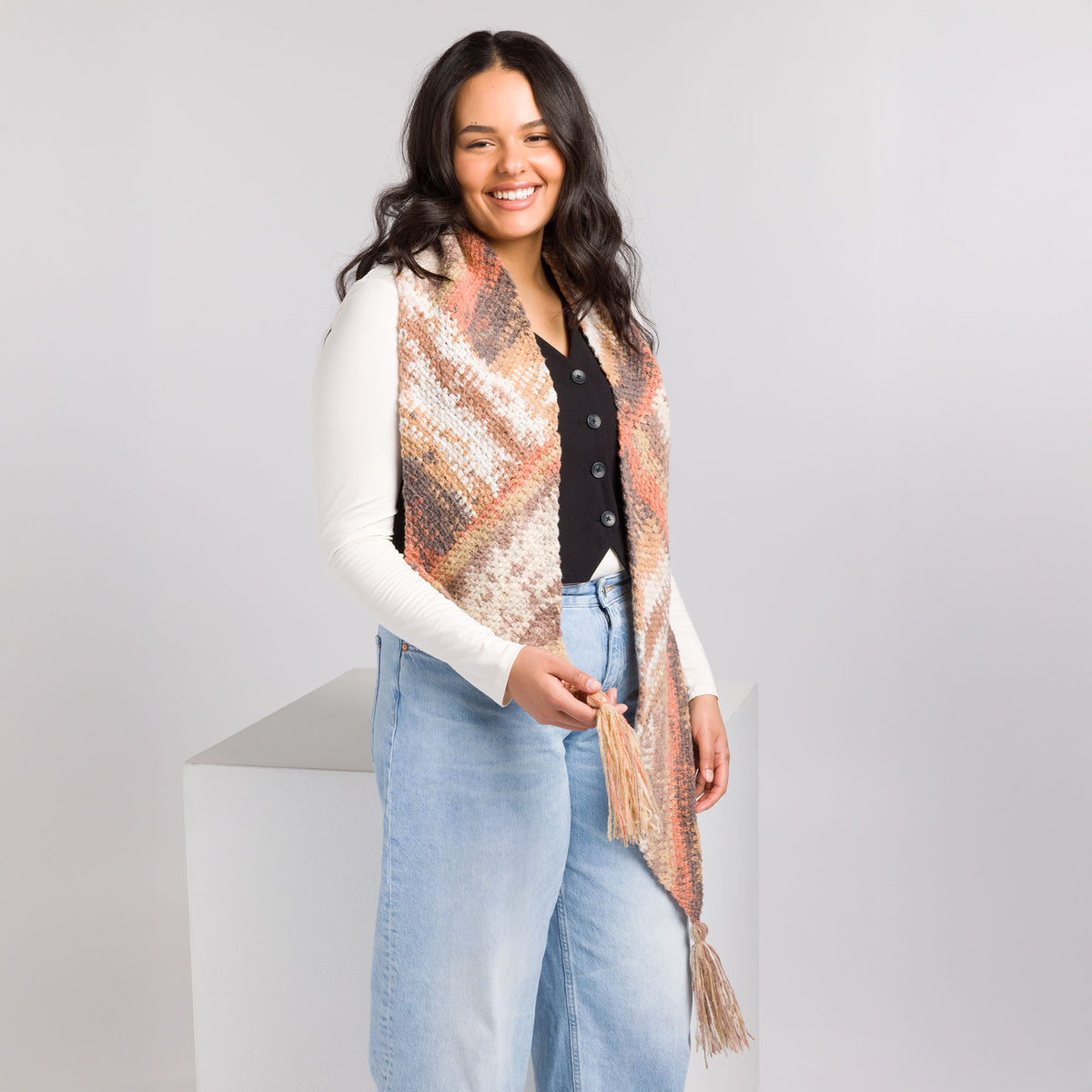 This Way And That Way Crochet Scarf made using Caron yarn