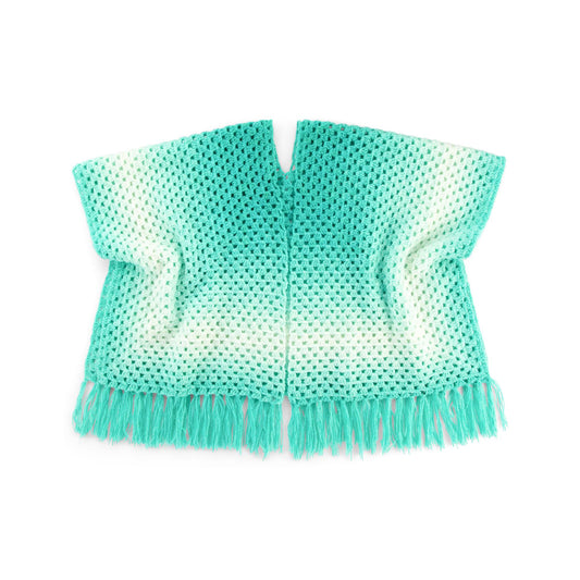 Crochet Ethereal Gradient Ruana made using Caron yarn