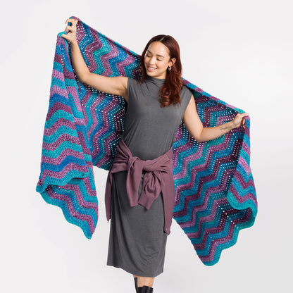 Caron Wrap Me In Ripples Crochet Wrap Wrap Me In Ripples Crochet Wrap made using Caron yarn