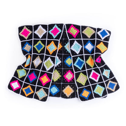 Caron Crochet Diamond Tile Motifs Ruana Crochet Diamond Tile Motifs Ruana made using Caron yarn