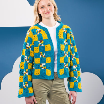 Caron Crochet Quilt Style Cardigan Caron Crochet Quilt Style Cardigan