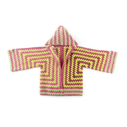 Caron Hexi Stripes Crochet Hooded Cardigan Hexi Stripes Crochet Hooded Cardigan made using Caron yarn