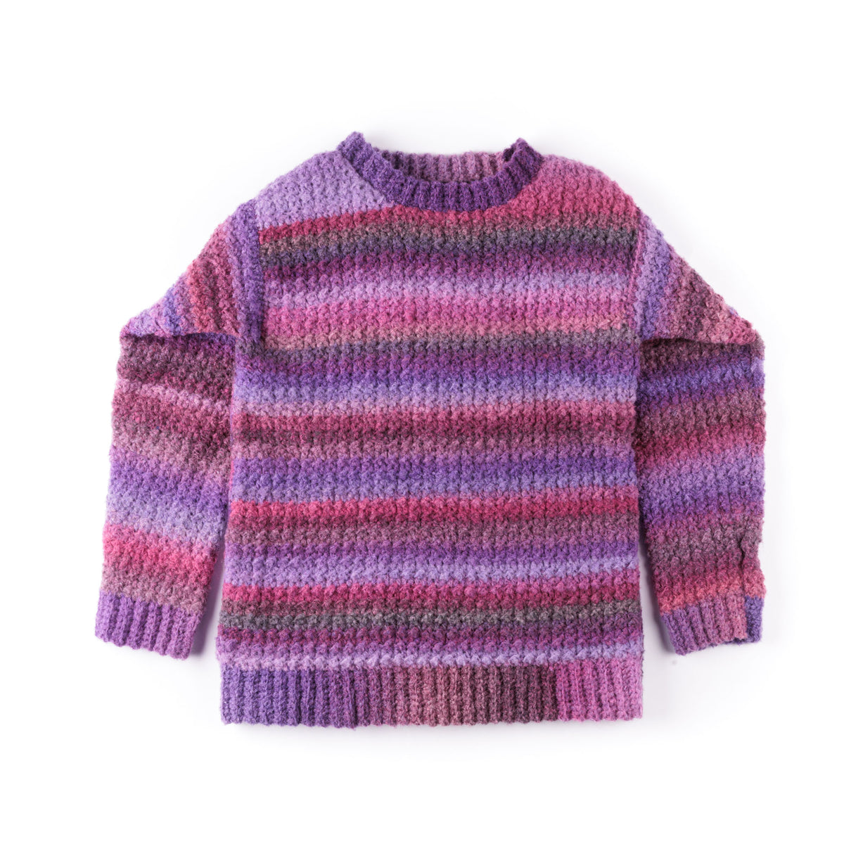 Hazy Days Crochet Pullover made using Caron yarn