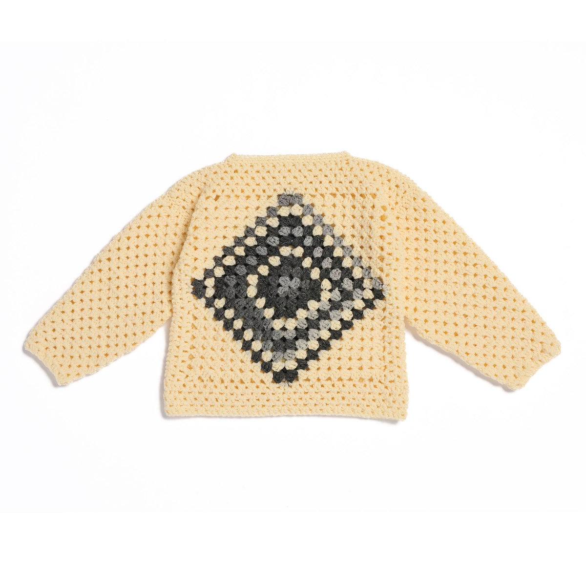 Crochet Granny Square Sweater made using Caron yarn