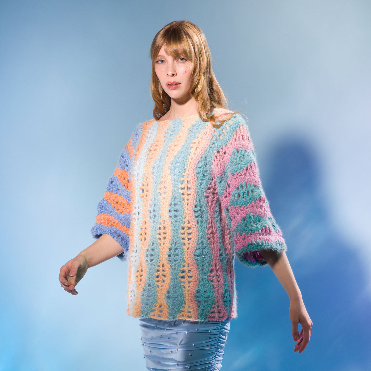 Side To Side Crochet Dolman made using Caron yarn