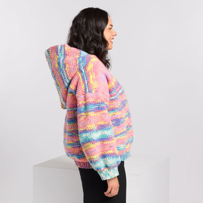 Caron Crochet Oversized Zip Front Hoodie Crochet Oversized Zip Front Hoodie made using Caron yarn