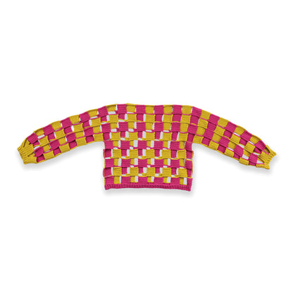 Caron Crochet Open Check Top Shocking Pink