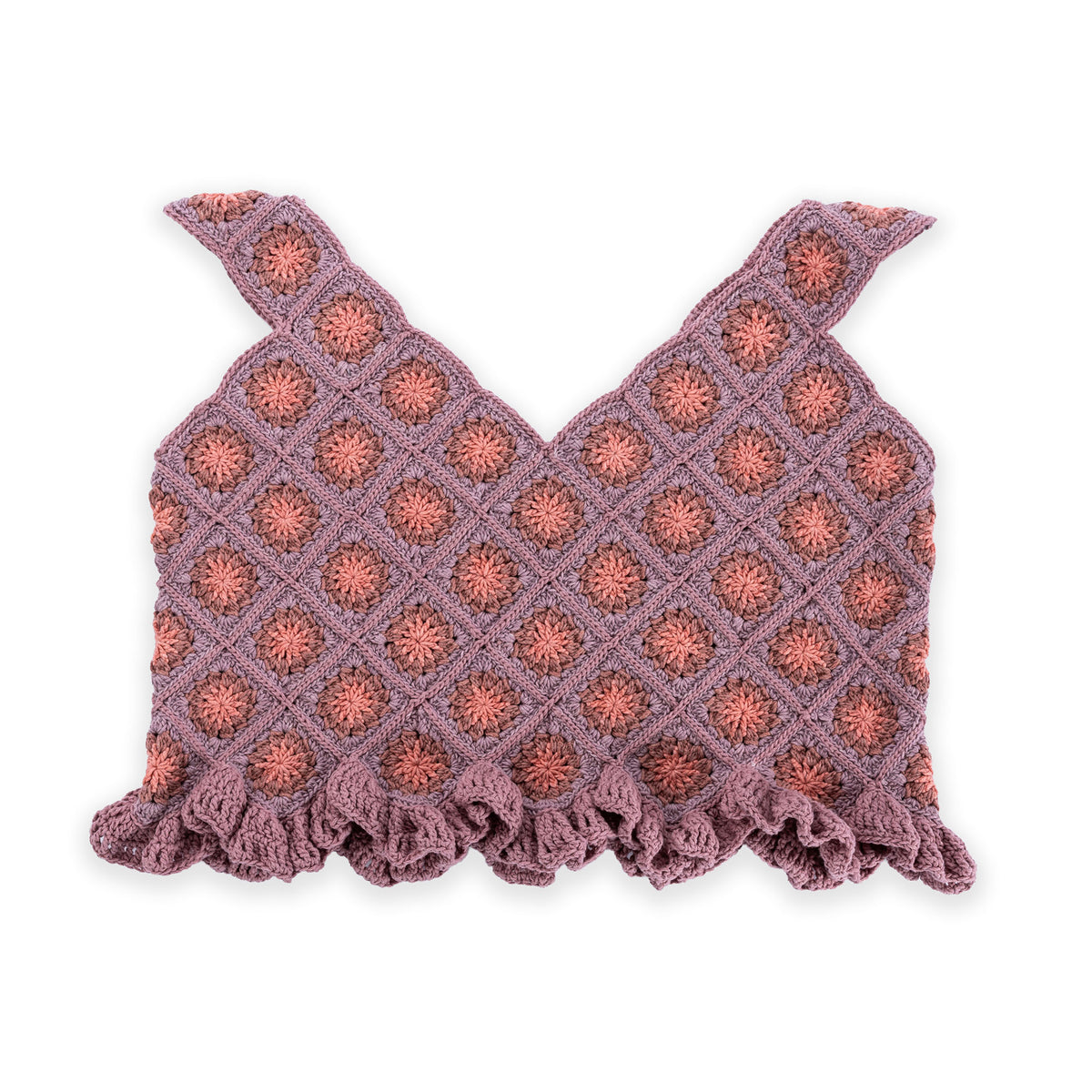 Diagonal Motifs Crochet Tank made using Caron yarn