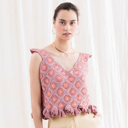 Caron Diagonal Motifs Crochet Tank Diagonal Motifs Crochet Tank made using Caron yarn