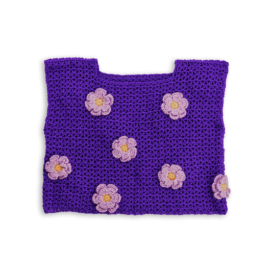 In Bloom Crochet Top made using Caron yarn