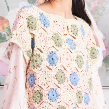 Caron Crochet Floral Motif Tee Crochet Floral Motif Tee made using Caron yarn