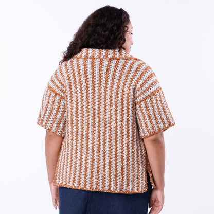 Caron Crochet Striped Cabana Shirt Crochet Striped Cabana Shirt made using Caron yarn