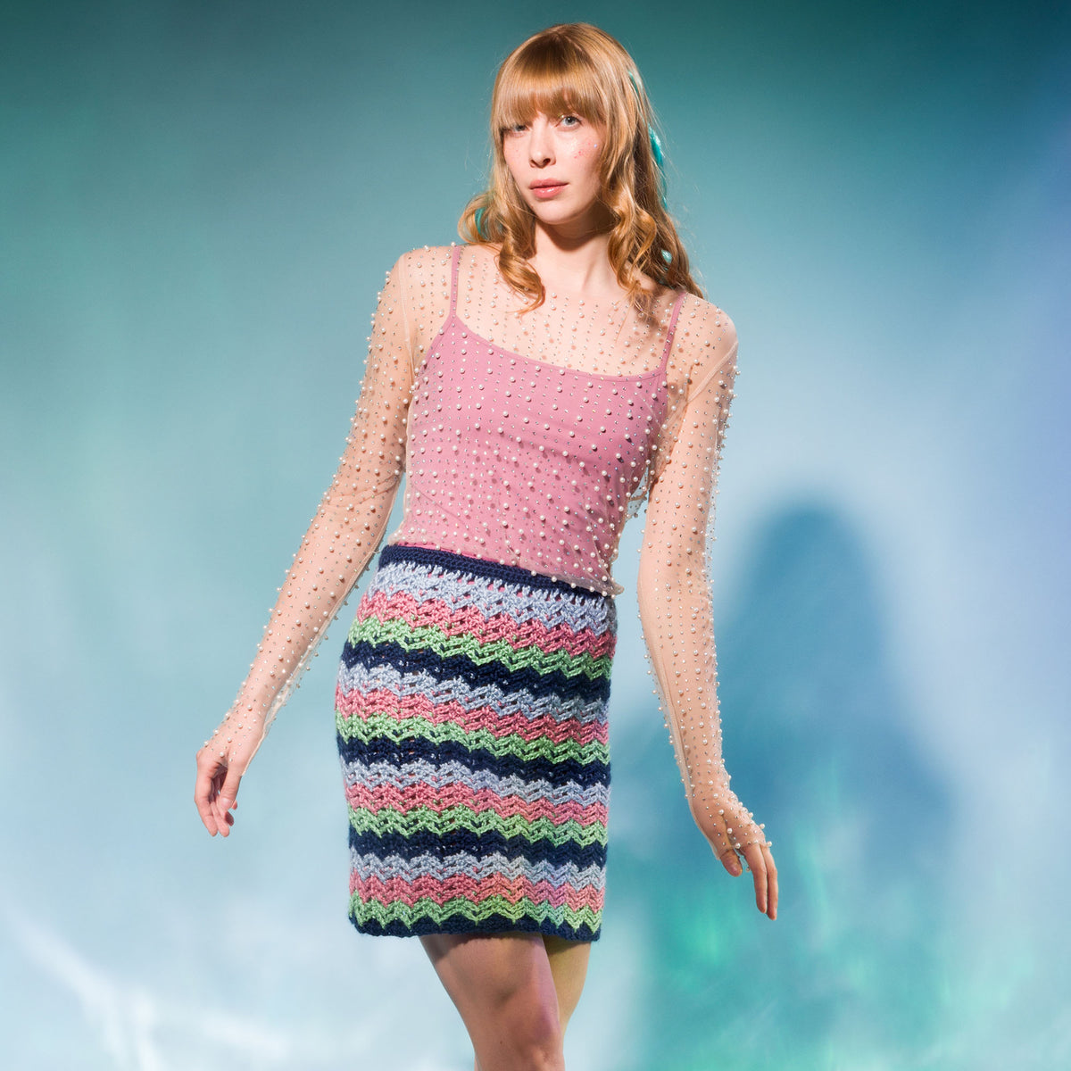 Riding Waves Crochet Skirt made using Caron yarn