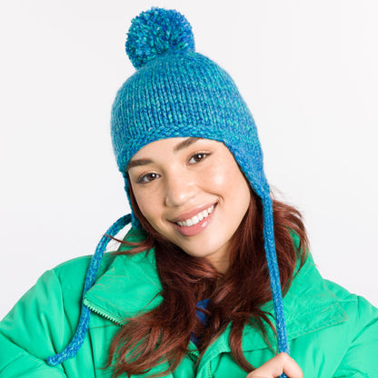 Caron Knit Ear Flap Cozy Hat Knit Ear Flap Cozy Hat made using Caron yarn